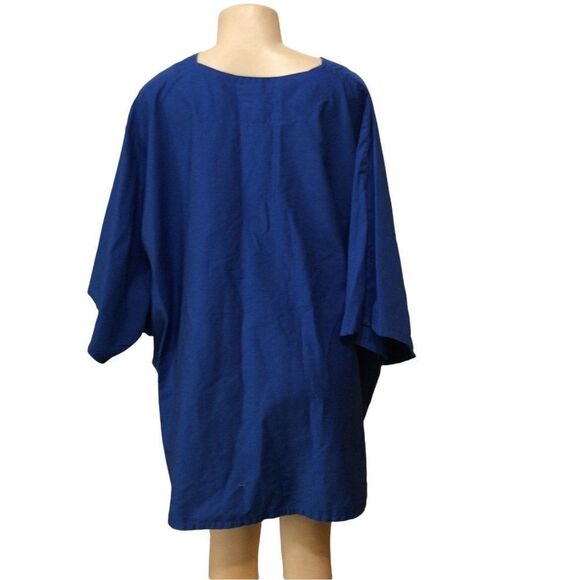 Ams Women Short Sleeve Scrub Top 8X Royal Blue - Picture 4 of 6